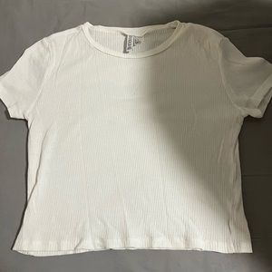 H & M white crop top